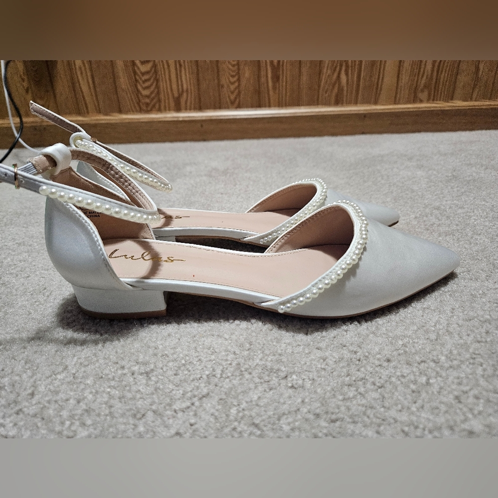 Lulu's White Pearl-Embellished Women's Shoes